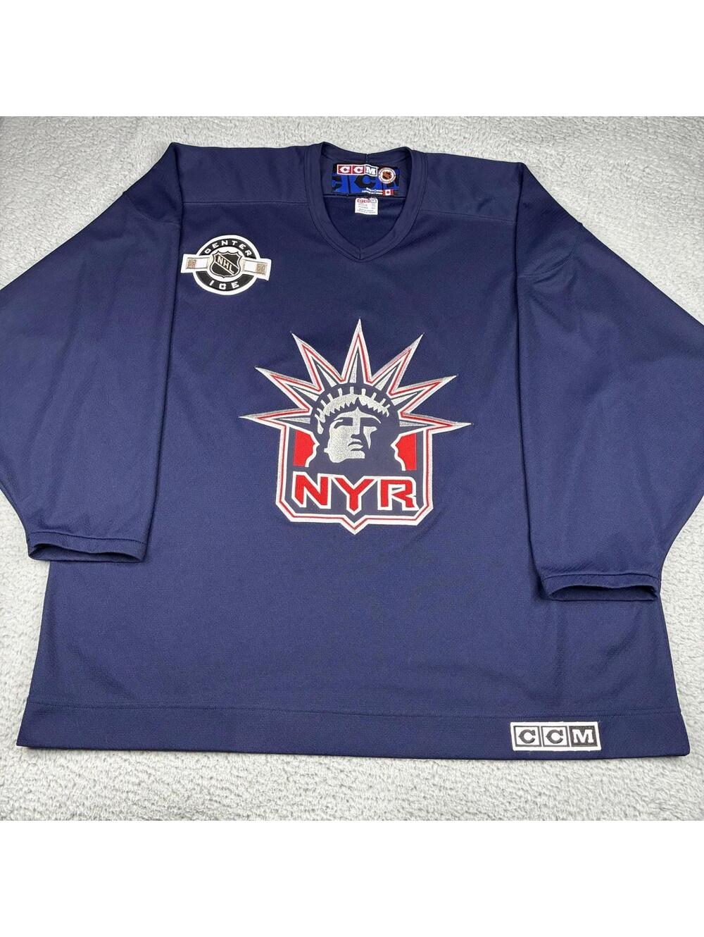 Vintage New York Rangers Jersey Mens XXL Blue CCM Statue Of Liberty NHL